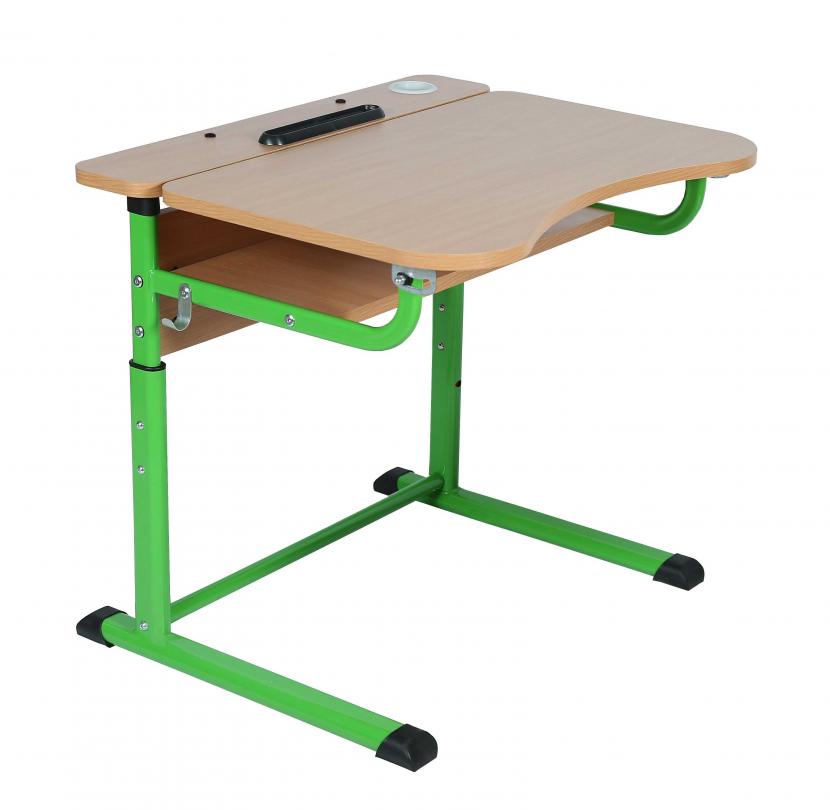 Стіл учнів. 1-місн. з регул. кута нахилу стільниці за допомогою ростомата, АНШАР ГРУП (32454), ростова 3-5, каркас - плоскоовальна труба, 700х590х580-700 мм